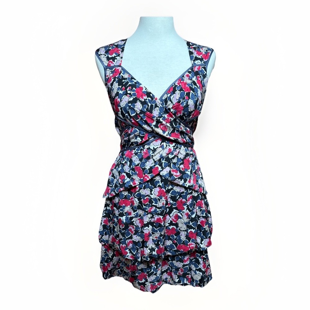 New Jessica Simpson Poppy Tiered Midi ALine‎ Dress Size 6 Corset Bubble Hem